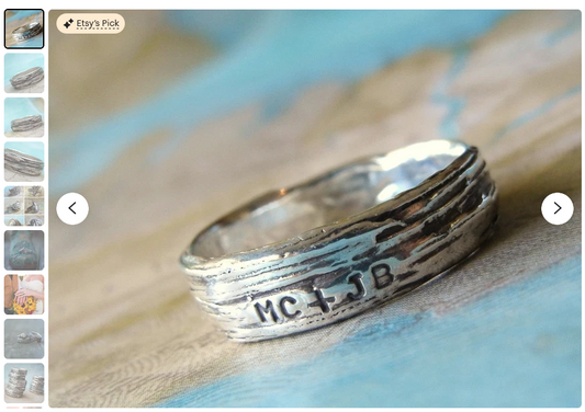 Rustic Bark Ring, Personalized Silver Jewelry Lover's Ring Sterling Silver Tree Bark Ring, Custom Rustic Ring Size 5 6 7 8 9 10 11 12 13 14 HappyGoLicky 5 out of 5 stars
