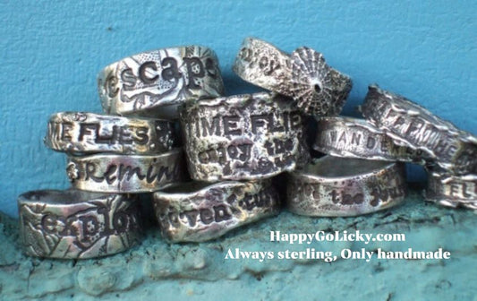 Custom sterling silver Ring, Personalized Jewelry, Handstamped Quote, Word, Name
