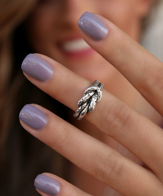 Nautical Jewelry, Nautical Sailors Knot Ring, Sterling Silver Handmade Nautical Ring, Beach Jewelry Ring, Sailor's Knot Ring, Reef Knot Ring