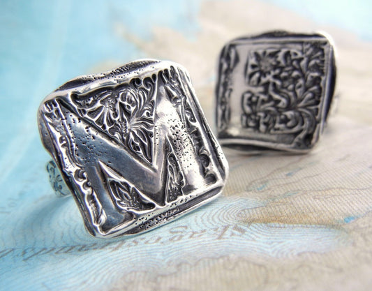 Monogram Initial Letter Ring
