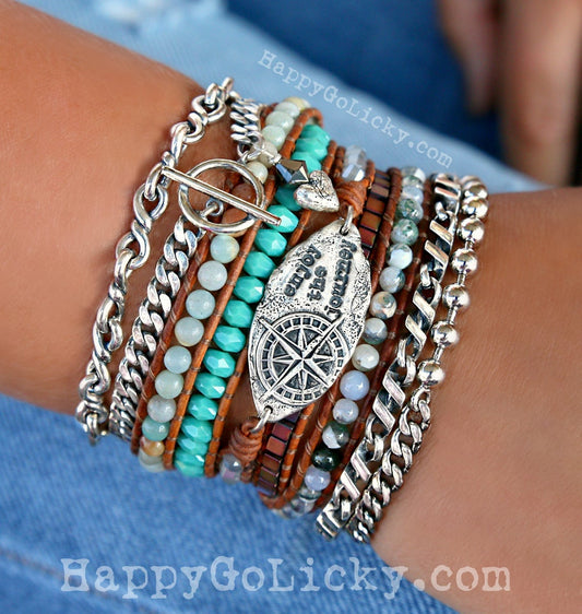 5X Wrap Boho Bracelet Bohemian Leather Wrap Bracelet