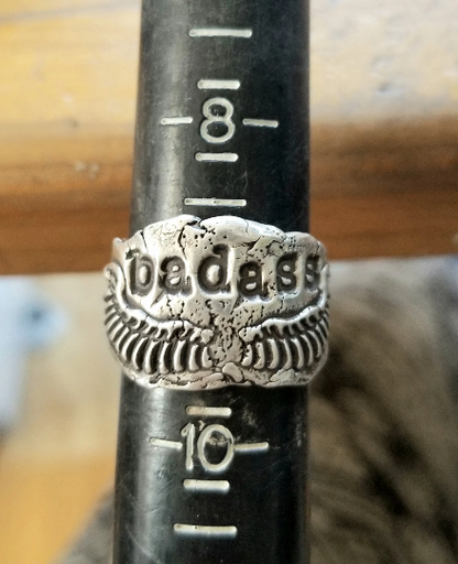 Badass Ring Sterling Silver Mantra Ring by HappyGoLicky Jewelry