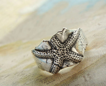 Starfish Silver Ring - HappyGoLicky Jewelry