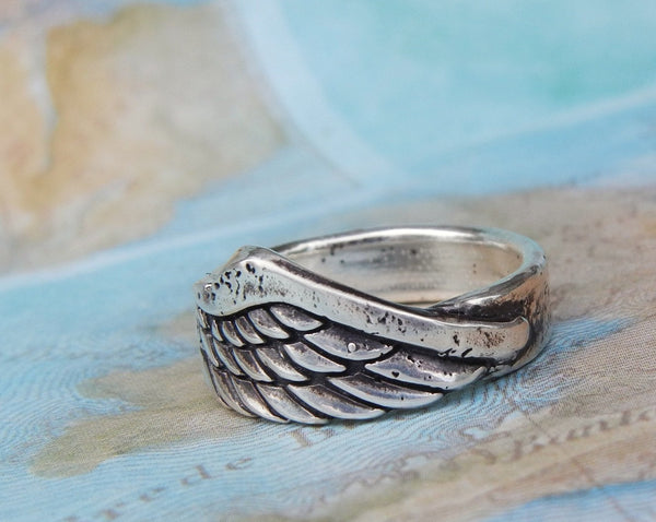Sterling Silver Angel Wing Ring HappyGoLicky Jewelry