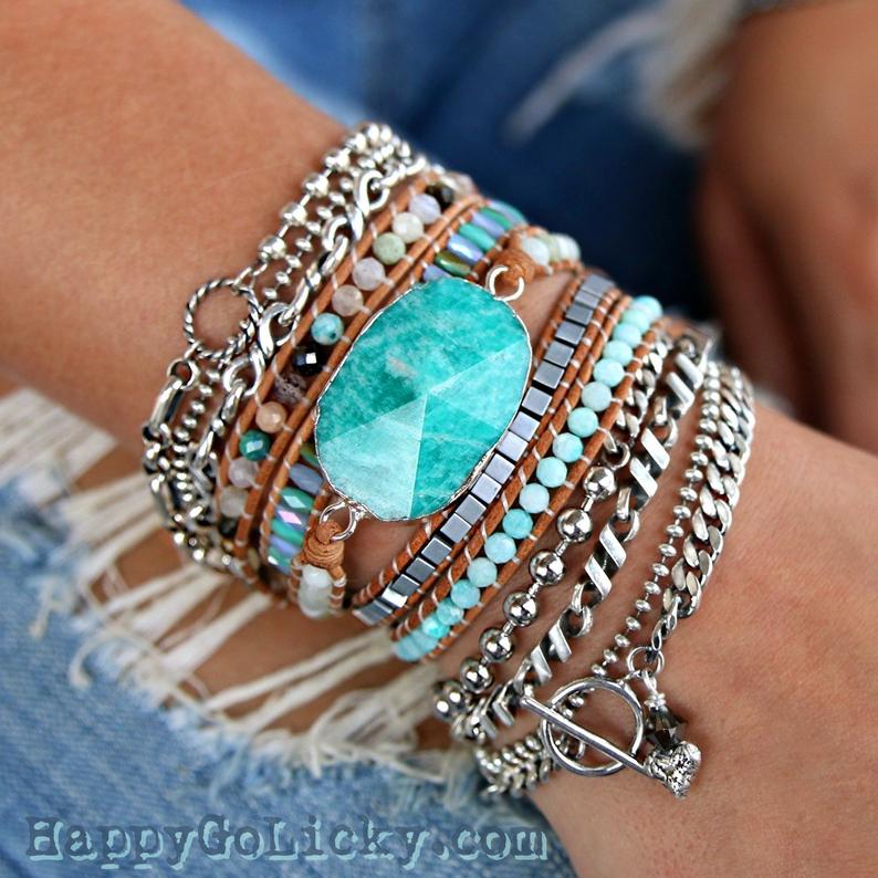 Amazonite Wrap Bracelet