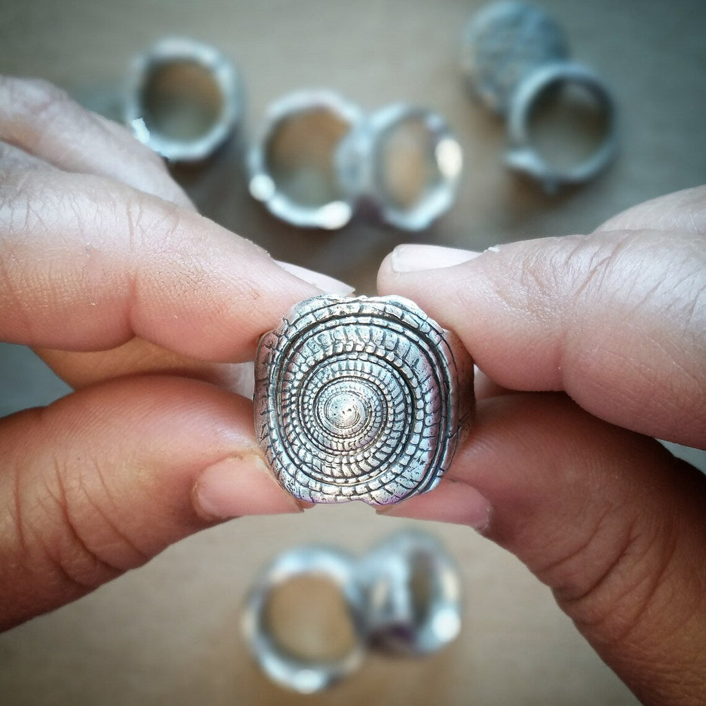 Sterling Silver Nautical Seashell Ring – Boho Beach Jewelry