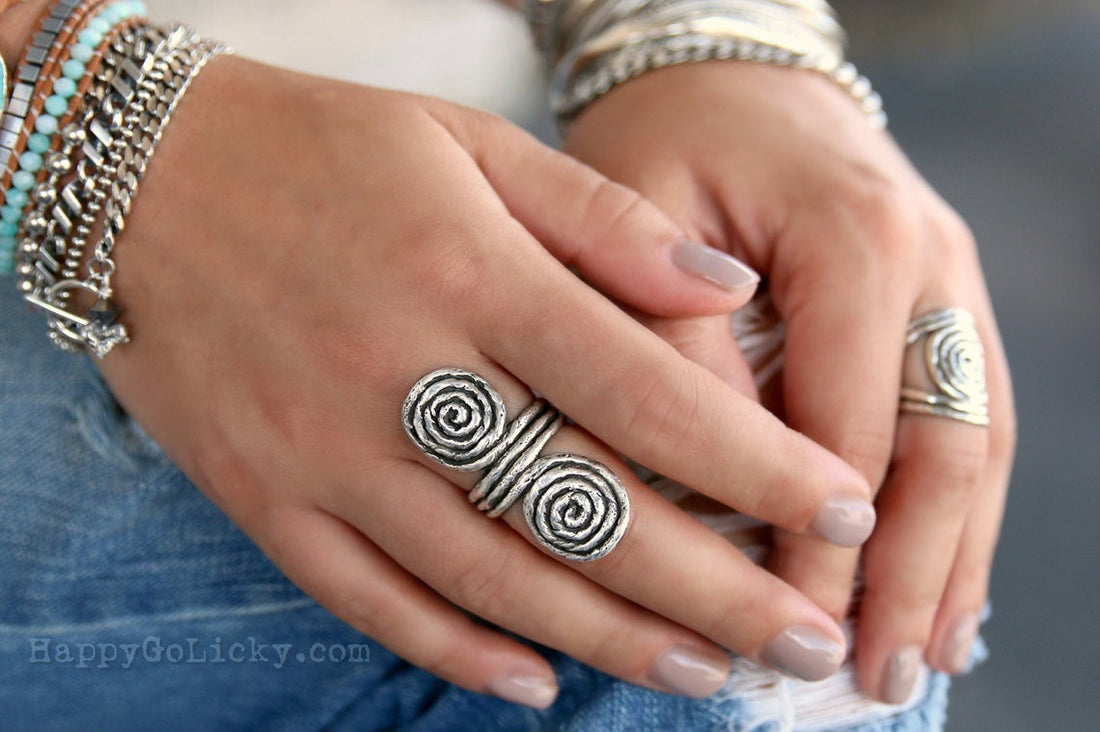Sterling Silver Double Spiral Ring