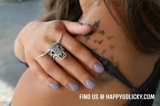 Skull Jewelry, Bull Longhorn Steer Skull Ring