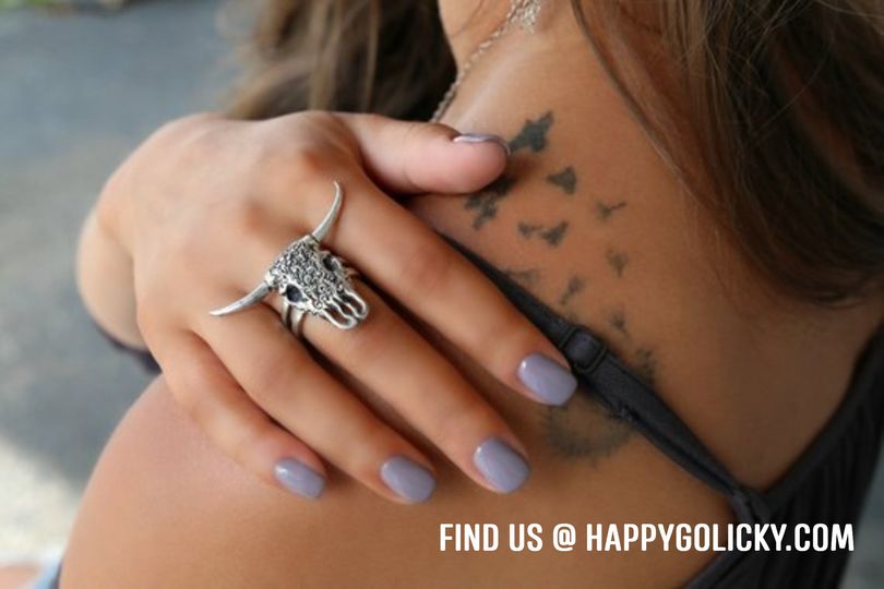 Skull Jewelry, Bull Longhorn Steer Skull Ring