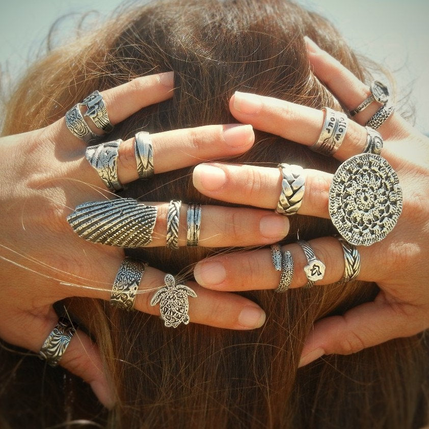 Handmade sterling silver boho & nautical rings designed to make your soul smile.
