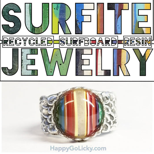 Surfite Recycled Surfboard Resin Jewelry ByHappyGoLicky