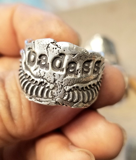 Badass Mantra Ring, Strong Women Inspriational Jewelry