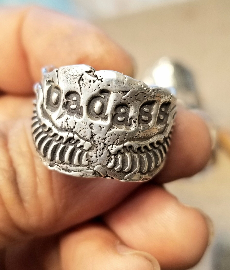 Badass Ring Sterling Silver Mantra Ring by HappyGoLicky Jewelry