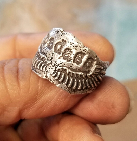 Badass Ring Sterling Silver Mantra Ring by HappyGoLicky Jewelry