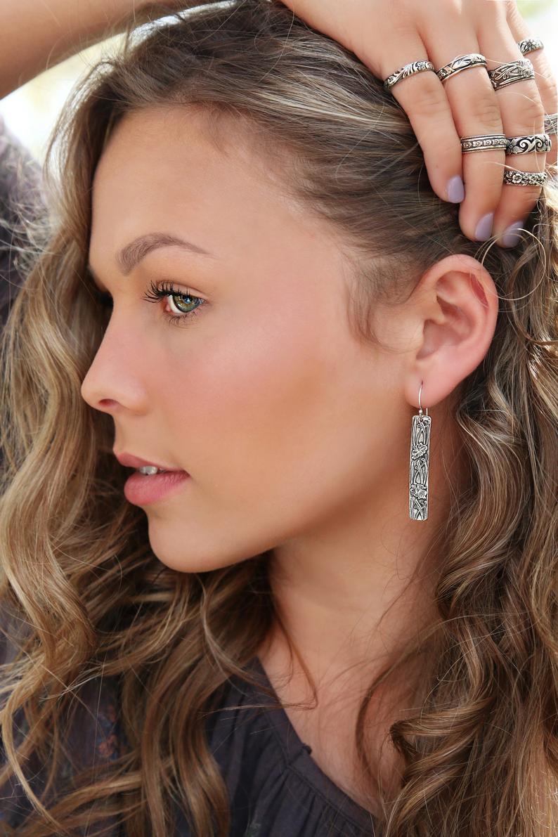 Simple Bar Sterling Silver Earrings