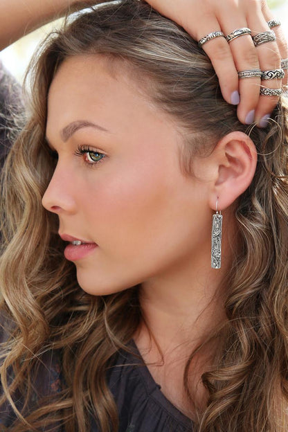 Simple Bar Sterling Silver Earrings