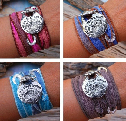 Hand Dyed Silk Ribbons Bracelet Replacement Fairy Crinkle Ribbons
