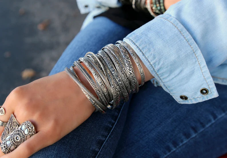 Minimalist Sterling Silver Cuff Bracelet, Handmade, Hammered Sterling Silver Cuff Bracelet