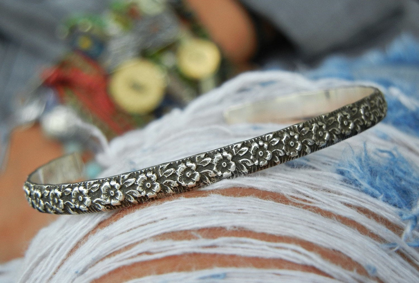 Handmade Sterling Silver Cuff Bracelet Set of Two