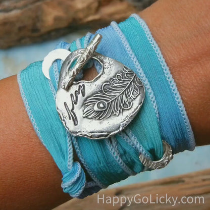 Beach Jewelry Sea Turtle Silk Wrap Bracelet