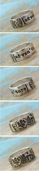 Post Order Rings Postmark Stamped Jewelry | Sterling Silver Handmade Ring - HappyGoLicky ...