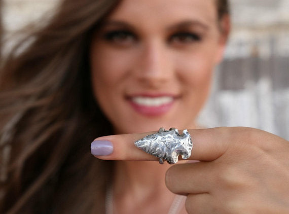 Sterling Silver Arrowhead Boho Ring - HappyGoLicky Jewelry