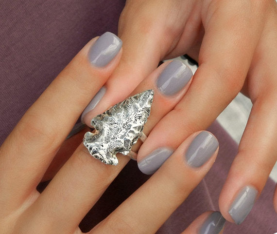 Sterling Silver Arrowhead Boho Ring - HappyGoLicky Jewelry