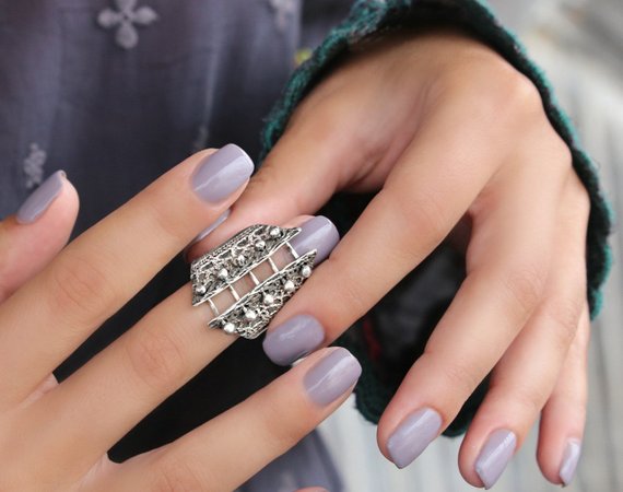 Sterling Silver Barbell Corset Ring - HappyGoLicky Jewelry