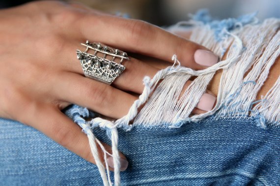 Barbell Corset Ring - HappyGoLicky Jewelry