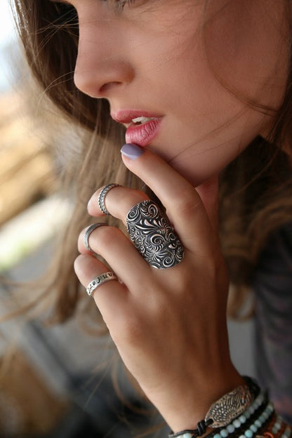 Chunky Tall Boho Ring - HappyGoLicky Jewelry