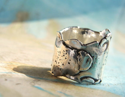 Sterling Silver Chunky Ring - HappyGoLicky Jewelry