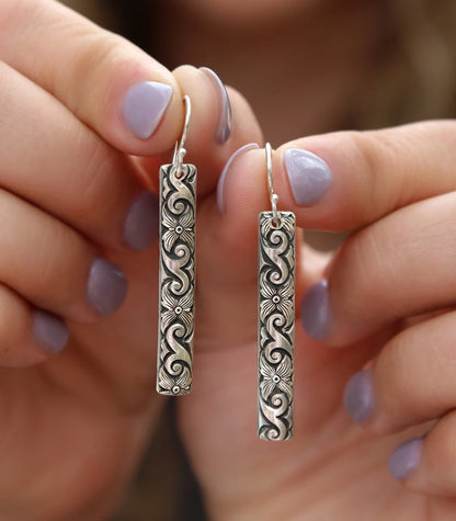 Sterling Silver Simple Bar Earrings