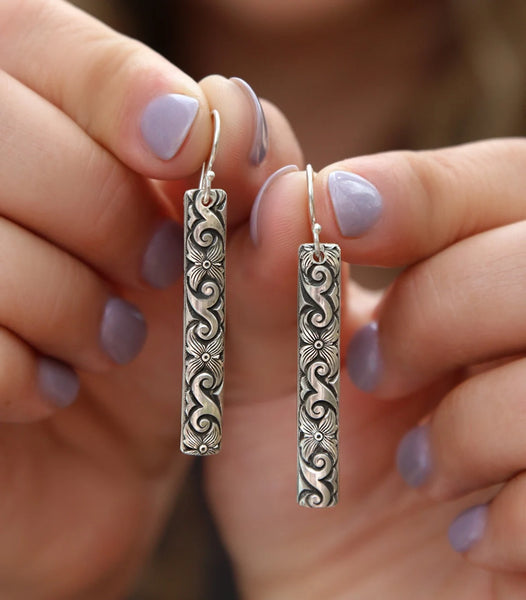 Sterling Silver Simple Bar Earrings