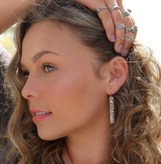 Sterling Silver Simple Bar Earrings
