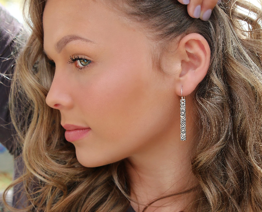 Sterling Silver Simple Bar Earrings