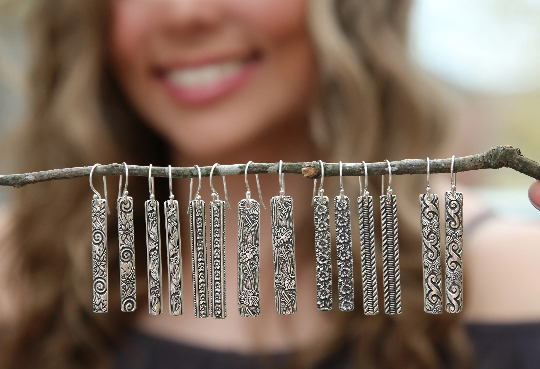 Sterling Silver Simple Bar Earrings