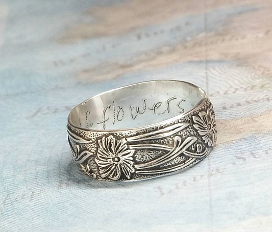 I Can Buy Myself Flowers Sterling Silver Stacking Ring