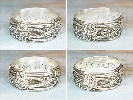 I Can Buy Myself Flowers Sterling Silver Stacking Ring