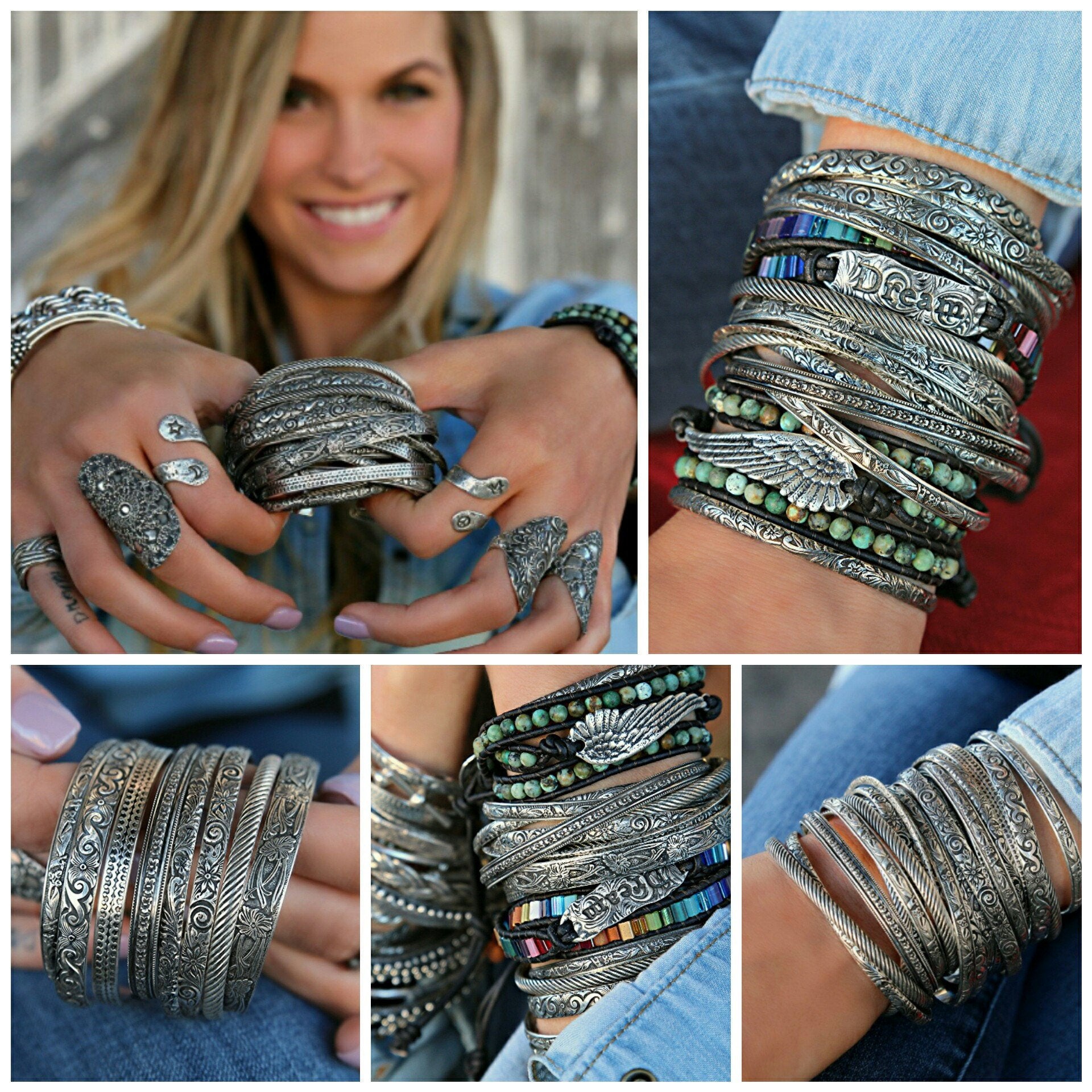 Sterling Silver Cuff Bracelets - HappyGoLicky Jewelry
