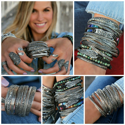Sterling Silver Cuff Bracelets - HappyGoLicky Jewelry