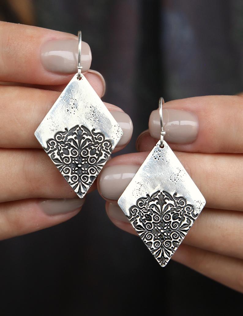 Boho Sterling Silver Earrings