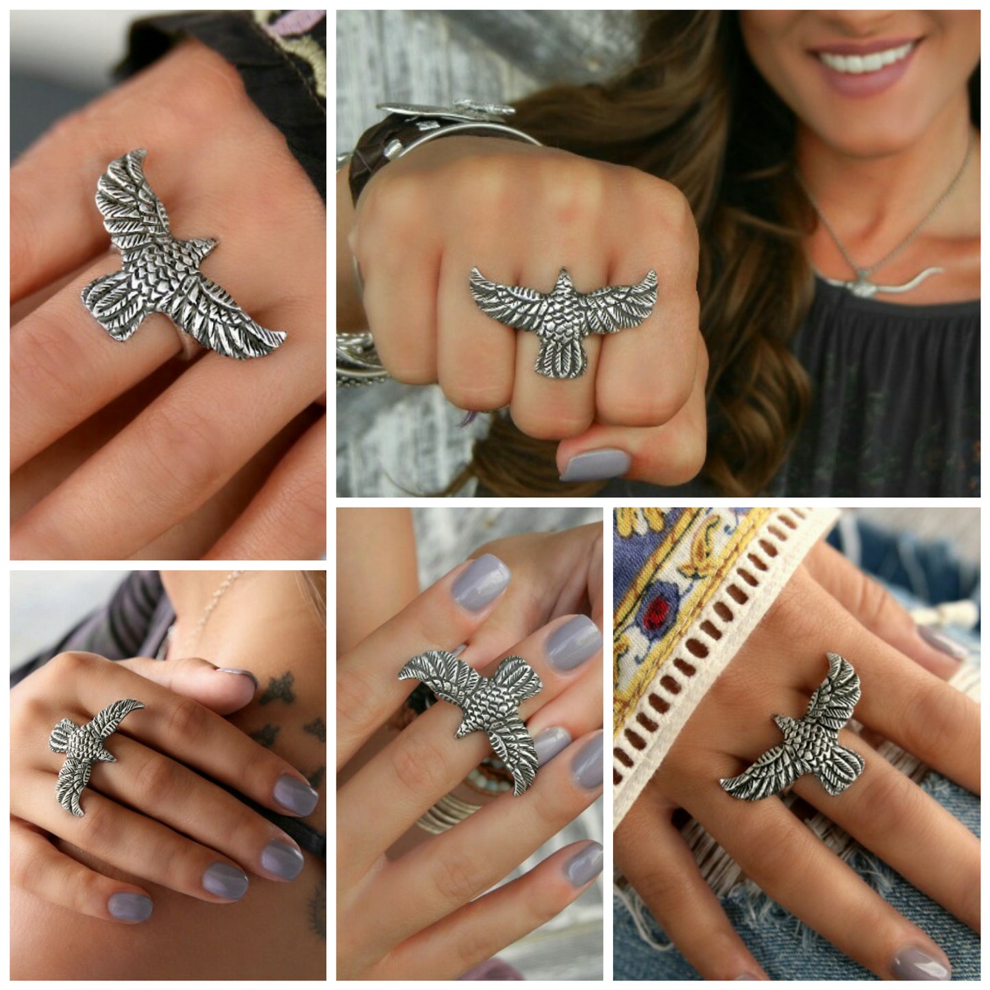 Silver Hippie Ring - HappyGoLicky Jewelry