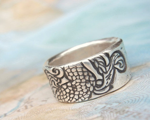 Mermaid Silver Ring - HappyGoLicky Jewelry