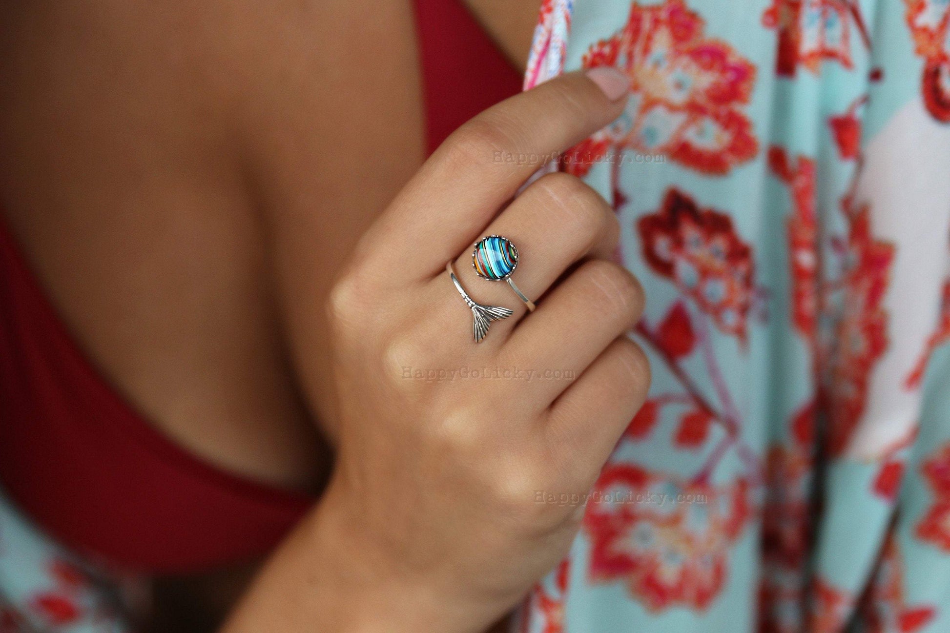 Recycled Surfboard Jewelry Ring - HappyGoLicky Jewelry