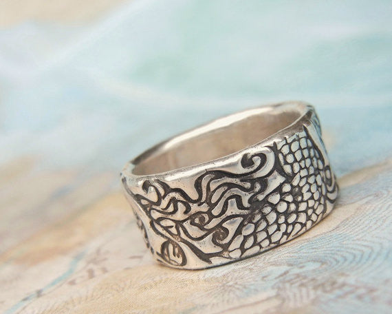 Mermaid Silver Ring - HappyGoLicky Jewelry