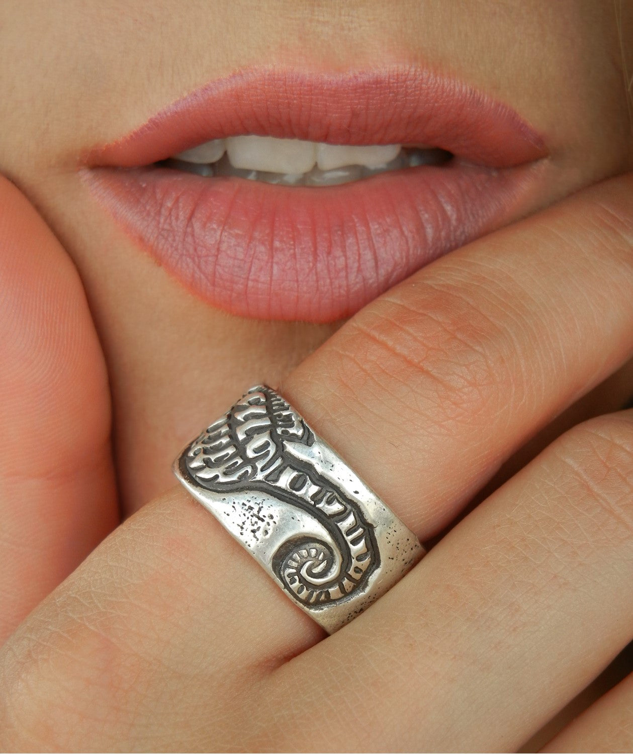 Seahorse Silver Beach Ring - HappyGoLicky Jewelry