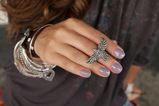 Sterling Silver Boho Midi Ring - HappyGoLicky Jewelry
