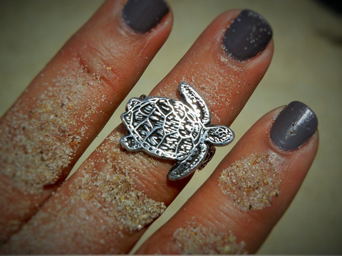 Sterling Silver Sea Turtle Ring - HappyGoLicky Jewelry