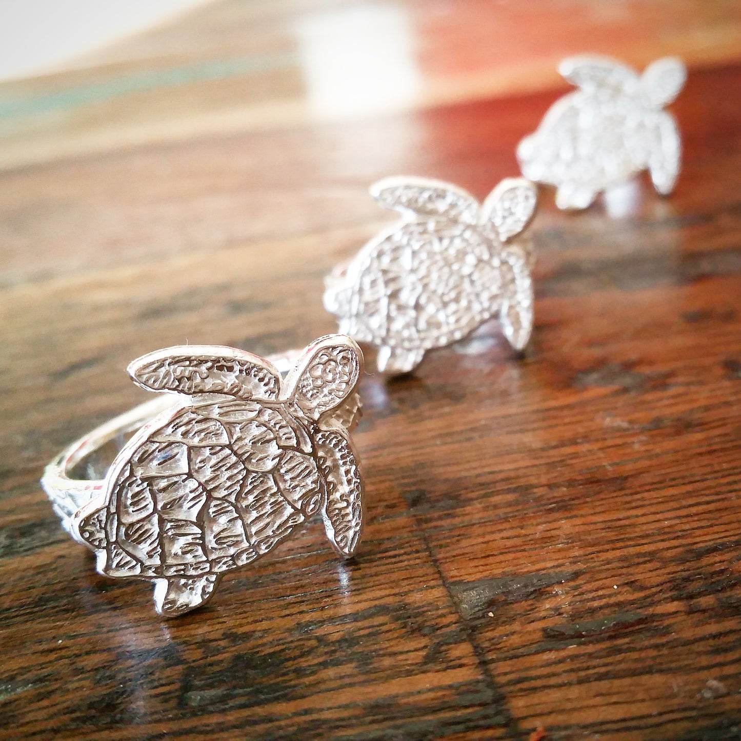 Sterling Silver Sea Turtle Ring - HappyGoLicky Jewelry