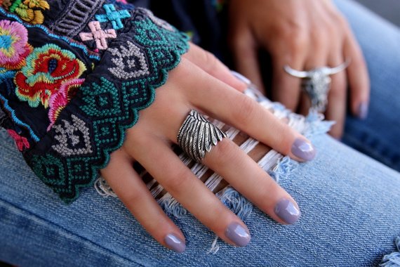 Silver Angel Wing Ring - HappyGoLicky Jewelry